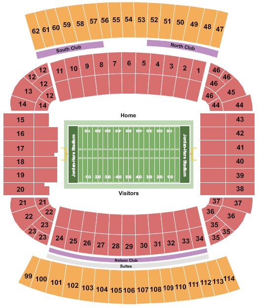 Jordan-Hare Stadium Auburn Tigers Seating Chart